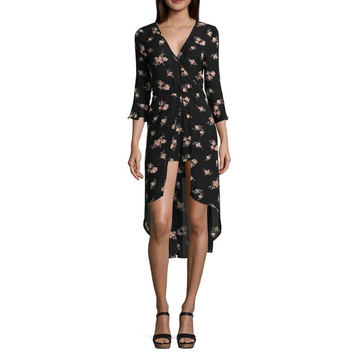 Trixxi 3/4 Sleeve Floral Walk Through Dress-juniors