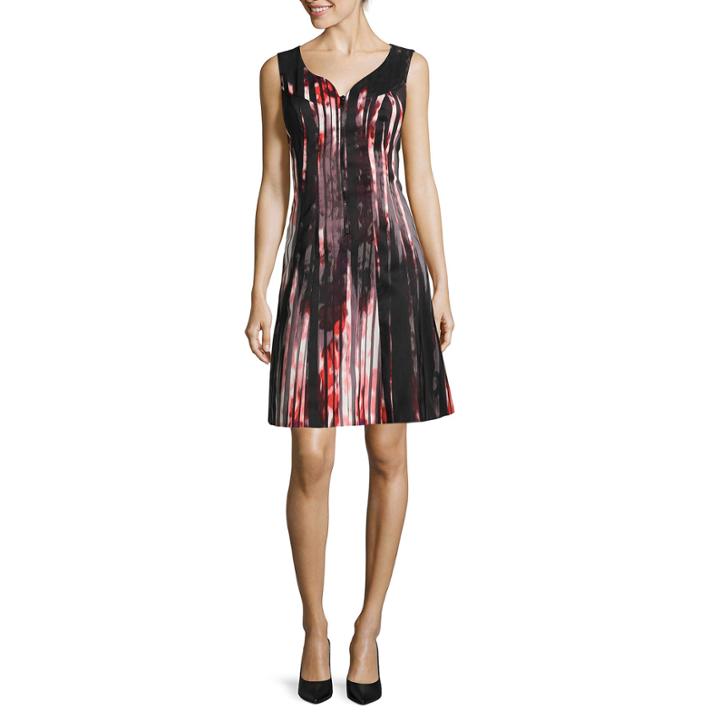 Worthington Sleeveless Seamed Zip-front Dress