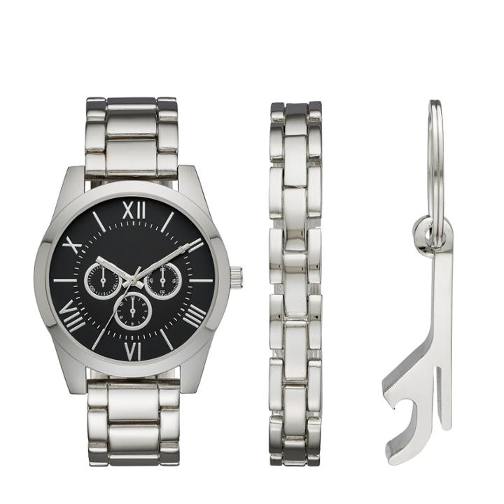 Mens Silver Tone 3-pc. Watch Boxed Set-fmdjset528
