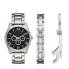 Mens Silver Tone 3-pc. Watch Boxed Set-fmdjset528