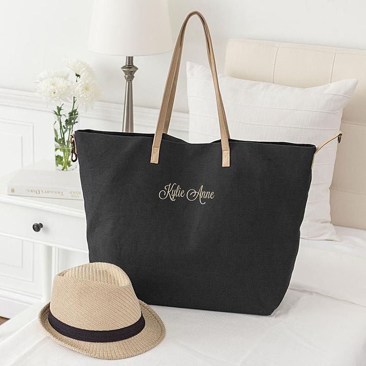 Cathy's Concepts Personalized Black Overnight Tote