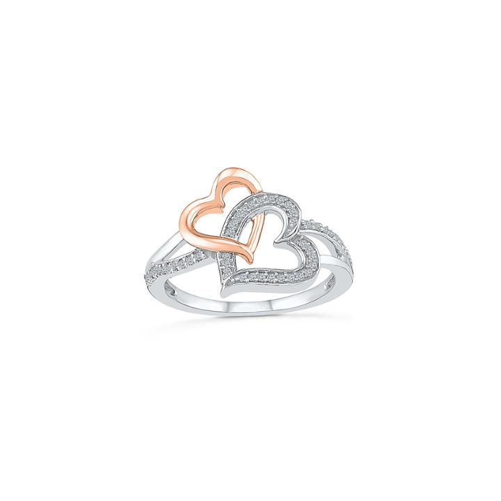 Womens 1/6 Ct. T.w. White Diamond Gold Over Silver Cocktail Ring