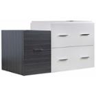 37.25-in. W 17.8-in. D Modern Wall Mount Plywood-veneer Vanity Base Set Only In White-dawn Grey