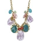 Rox By Alexa Pink & Green Gemstone Disc Necklace