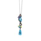Grand Sample Sale By Le Vian Deep Sea Blue Topaz, Grape Amethyst, Green Apple Peridot, And Chocolate Diamonds Pendant In 14k Vanilla Gold