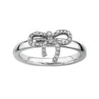 Personally Stackable 1/10 Ct. T.w. Diamond Sterling Silver Bow Ring