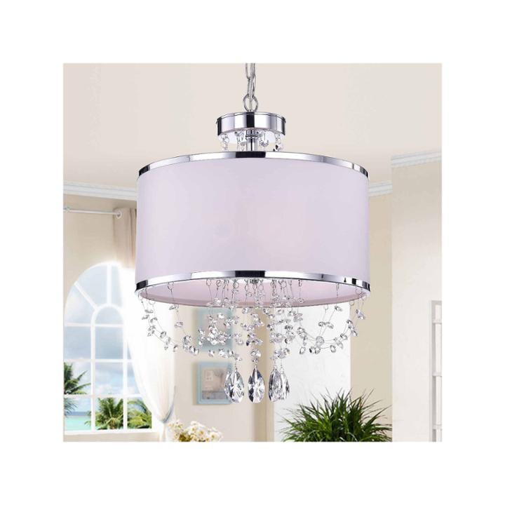 Warehouse Of Tiffany Hera' Shaded Crystal-detailed 4-light Chandelier