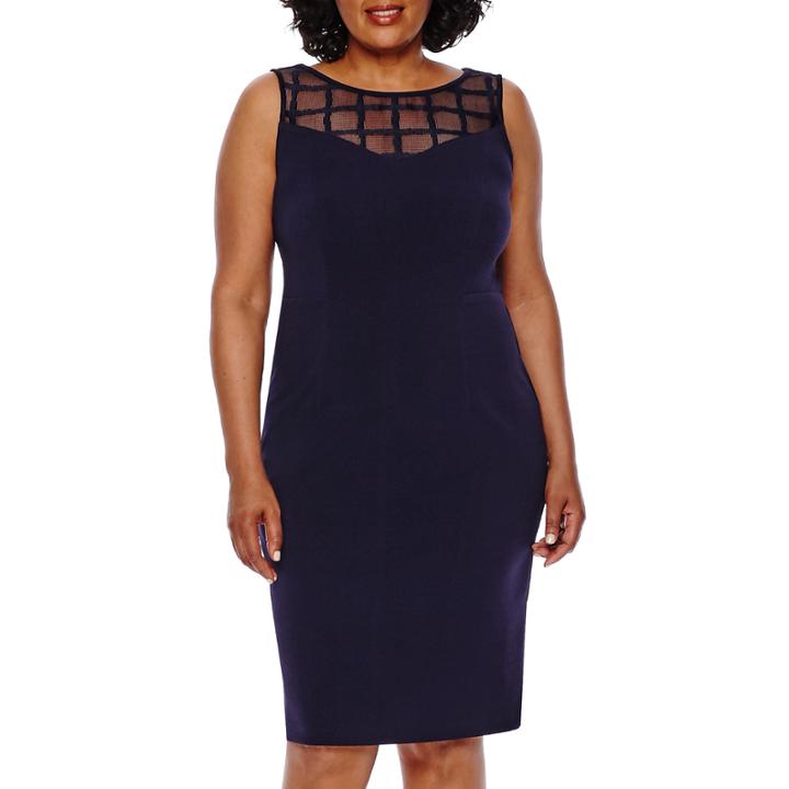 Maya Brooke 3/4-sleeve Mesh Jacket Dress - Plus