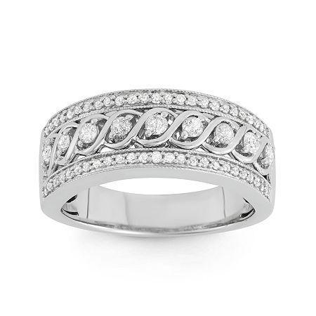 1/2 Ct. T.w. Diamond 10k White Gold Wedding Band
