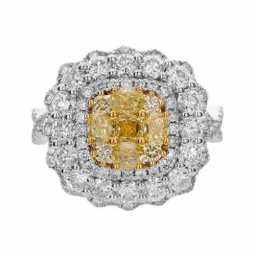 Limited Quantities! Womens 3 Ct. T.w. Round Yellow Diamond 18k Gold Engagement Ring