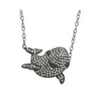 Animal Planet&trade; Crystal Sterling Silver Endangered Yangtze Finless Porpoise Pendant Necklace
