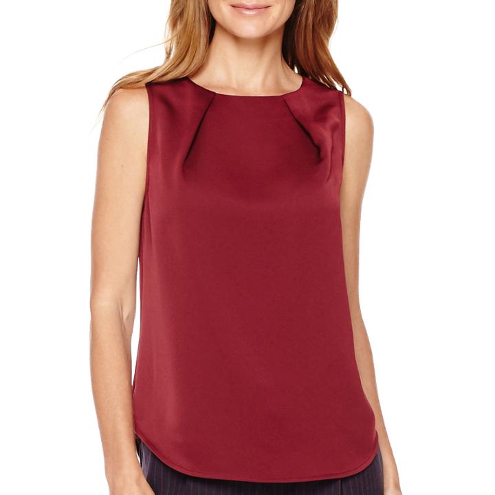 Liz Claiborne Sleeveless Pleated Shell