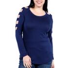 24/7 Comfort Apparel Peekaboo T-shirt-womens Plus