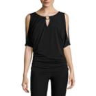 By & By Short Sleeve Keyhole Neck Knit Blouse-juniors