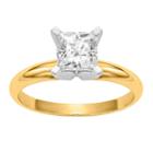 Womens 1 1/5 Ct. T.w. Princess White Moissanite 14k Gold Engagement Ring
