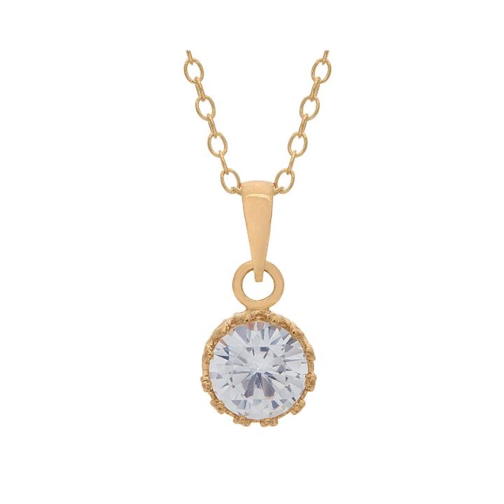 Lab-created White Sapphire 14k Gold Over Silver Pendant Necklace
