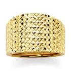 14k Yellow Gold Textured Wide Ring