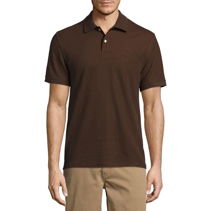 St. John's Bay Short Sleeve Slim Fit Solid Performance Pique Polo Shirt