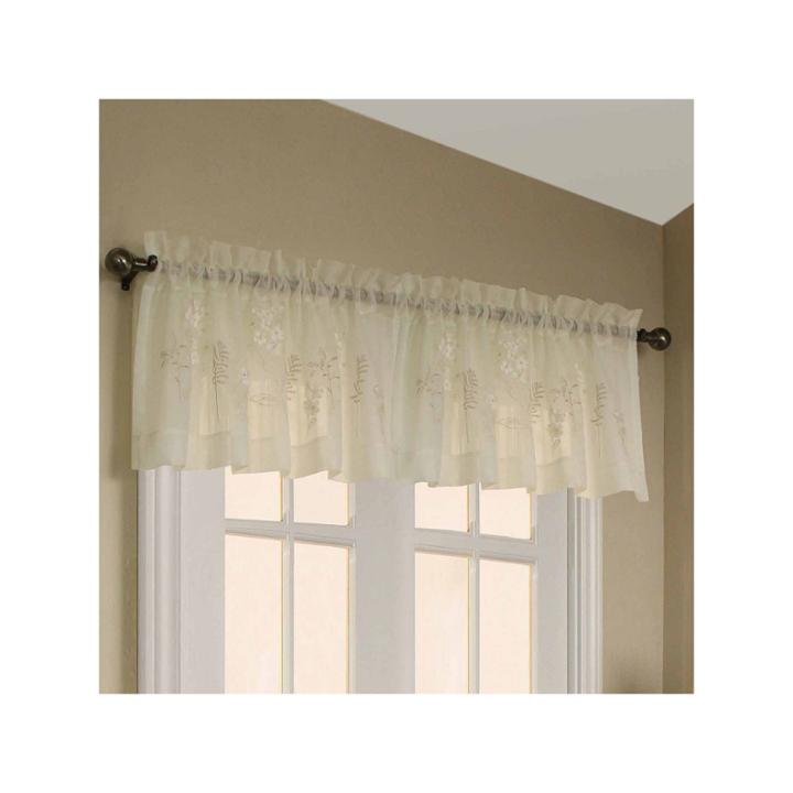 Hydrangea Embroidered Rod-pocket Valance