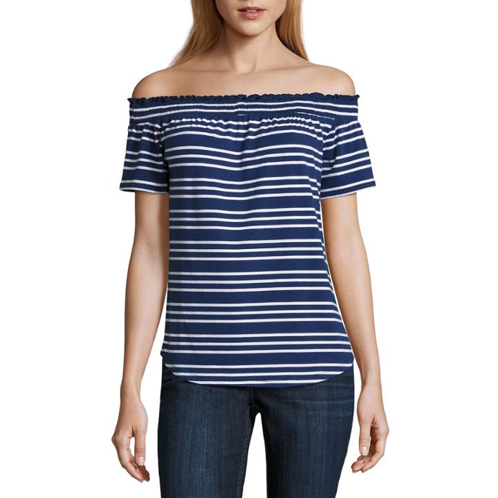 Liz Claiborne Short Sleeve T-shirt-womens