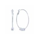 Sparkle Allure Crystal Silver Over Brass Hoop Earrings