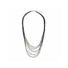 Natasha Fabric & Silver-tone Metal Necklace