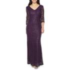 Blu Sage 3/4 Sleeve Sequin Evening Gown