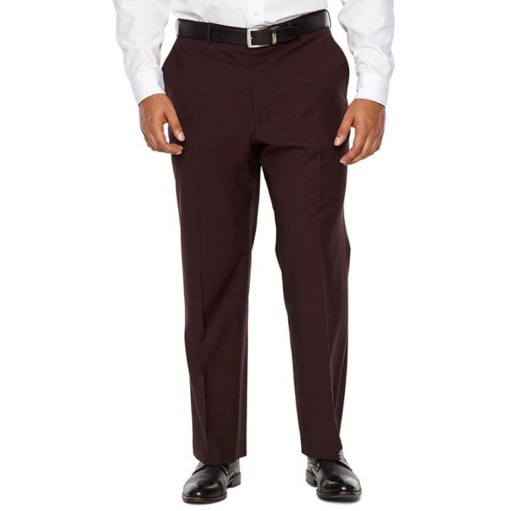 Jf J.ferrar Merlot Stretch Pulse Suit Pant Stretch Classic Fit Suit Pants - Big And Tall