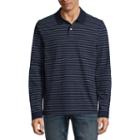 St. John's Bay Long Sleeve Stripe Jersey Polo Shirt