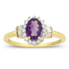Womens 1/4 Ct. T.w. Genuine Amethyst Purple 10k Gold Cocktail Ring