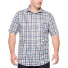 Claiborne Short Sleeve Geometric Button-front Shirt-big And Tall