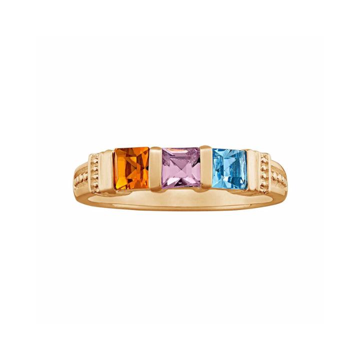 Personalized Three-stone Birthstone Ring