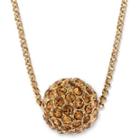 Monet Gold-tone Fireball Pendant Necklace