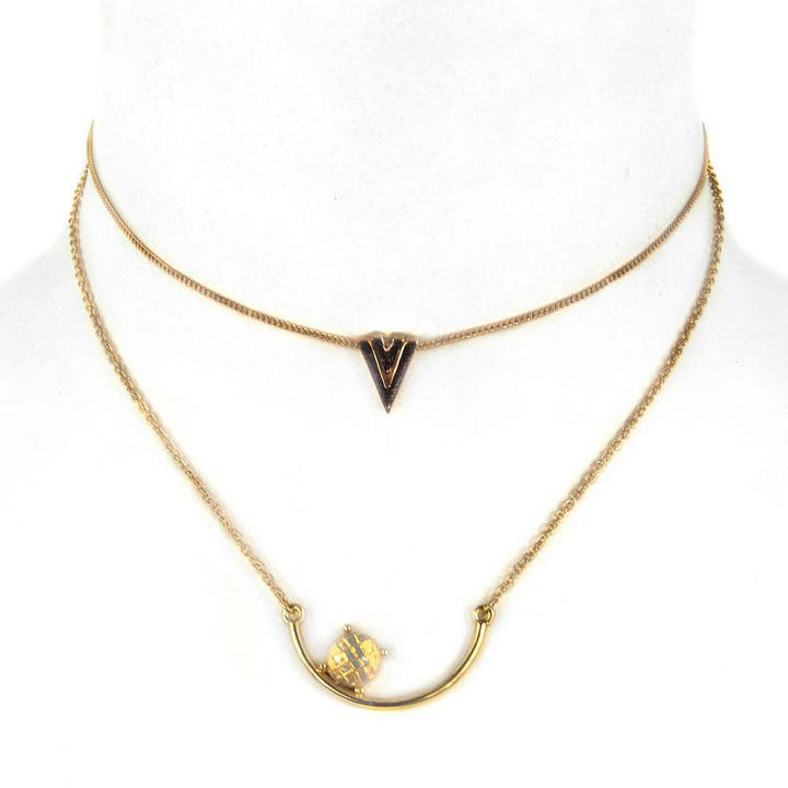 Carole Womens 2-pack Necklace Set