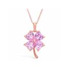 Womens Pink Sapphire Gold Over Silver Pendant Necklace