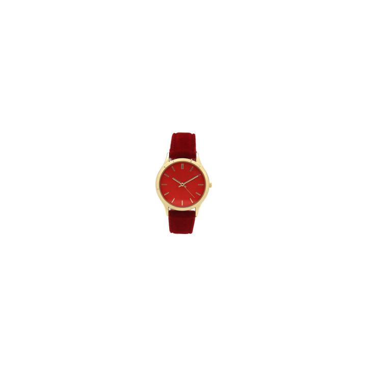 Olivia Pratt Velvet Womens Red Strap Watch-17459red