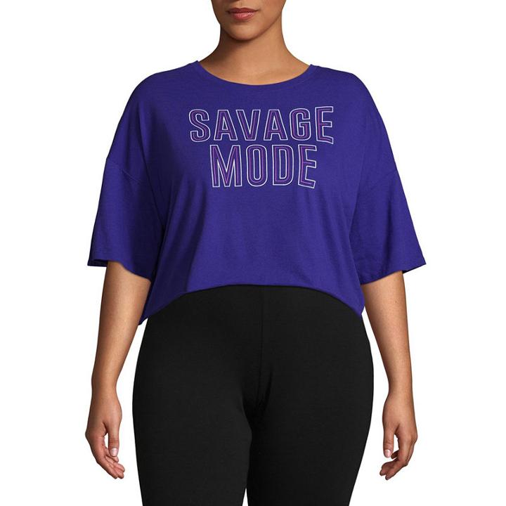 City Streets Short Sleeve Round Neck T-shirt-womens Juniors Plus