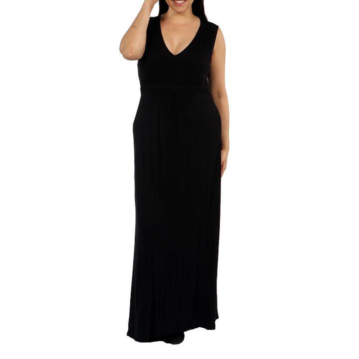 24/7 Comfort Apparel Island Fire Maxi Dress-plus
