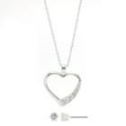 Sparkle Allure Side Cubic Zirconia Heart Set