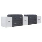 88.5-in. W 17.8-in. D Modern Wall Mount Plywood-melamine Vanity Base Set Only In White-dawn Grey