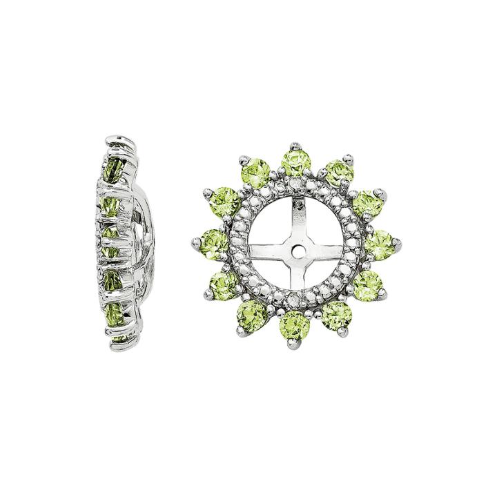 Diamond Accent & Genuine Peridot Sterling Silver Earring Jackets