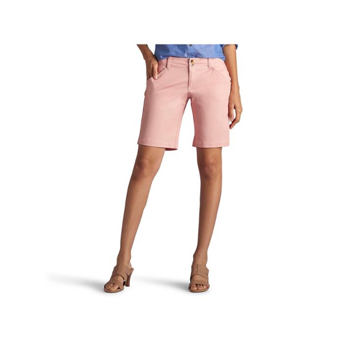 Lee Straight Fit Twill Bermuda Shorts-petites