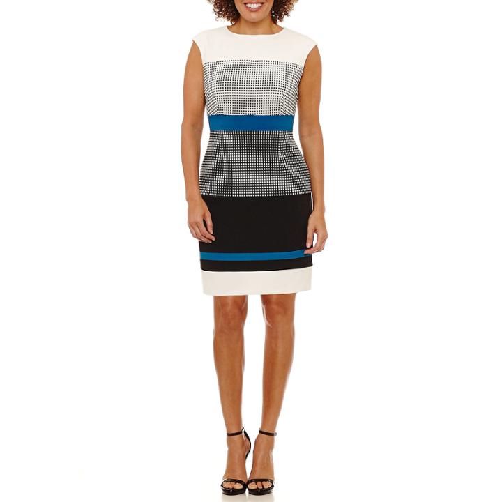 Studio 1 Sleeveless Abstract Sheath Dress-petites