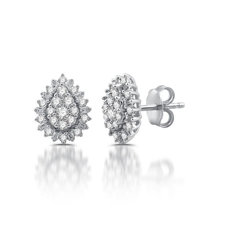 Diamond Blossom 1/2 Ct. T.w. Genuine White Diamond 11mm Stud Earrings