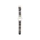 Olivia Pratt Womens Silver-tone Faux Mop Dial Grey-white Patterned Fabric Strap Watch 10352tr