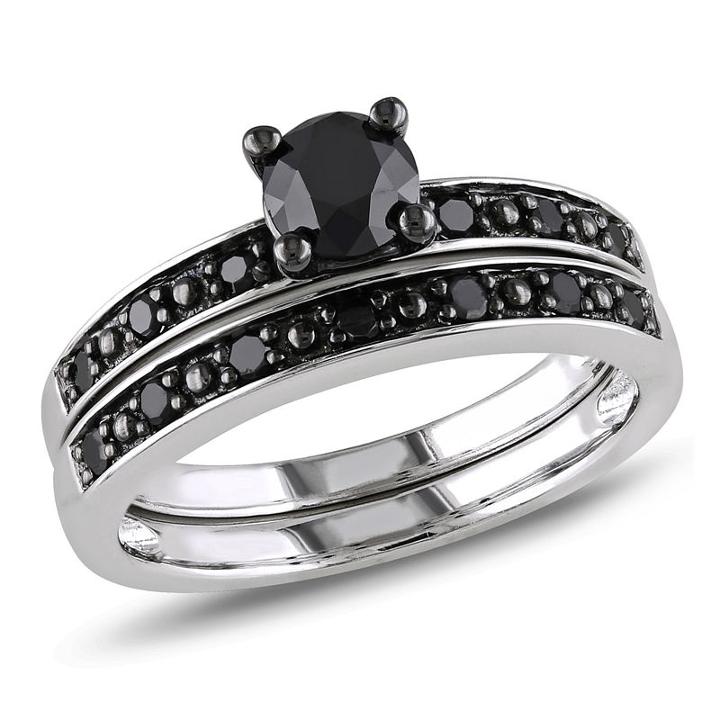 Womens 1 Ct. T.w. Diamond Black Bridal Set