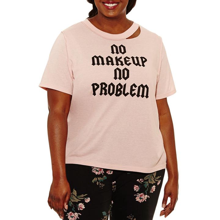 Short Sleeve Crew Neck Graphic T-shirt-juniors Plus