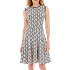 Danny & Nicole Sleeveless Textured Fit-and-flare Dress