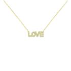 Petite Lux&trade; Cubic Zirconia 10k Yellow Gold Love Necklace