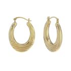 Prestige Gold&trade; 14k Yellow Gold Over Resin Textured Hoop Earrings